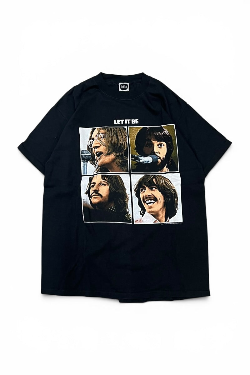 MADE IN USA 04'S THE BEATLES LET IT BE PRINT BAND T-SHIRT / BLACK [SIZE: L USED]