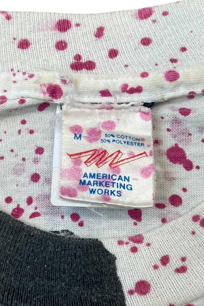 MADE IN USA 90년대 미키 올오버 페인팅 티셔츠 / 화이트 [사이즈: M USED]