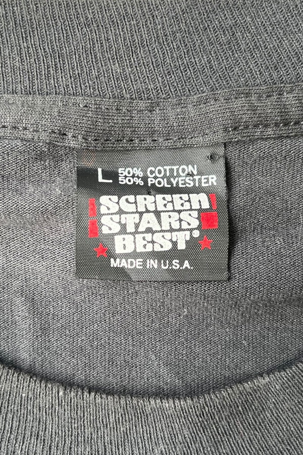 MADE IN USA 90년대 NEVER TRUST ANYONE OVER 40 MESSAGE 티셔츠 / BLACK [사이즈: L USED]
