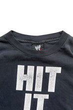 画像をギャラリービューアに読み込む, MADE IN USA 02'S HIT IT STRONG HIT IT FAST MESSAGE T-SHIRT / BLACK [SIZE: M USED]
