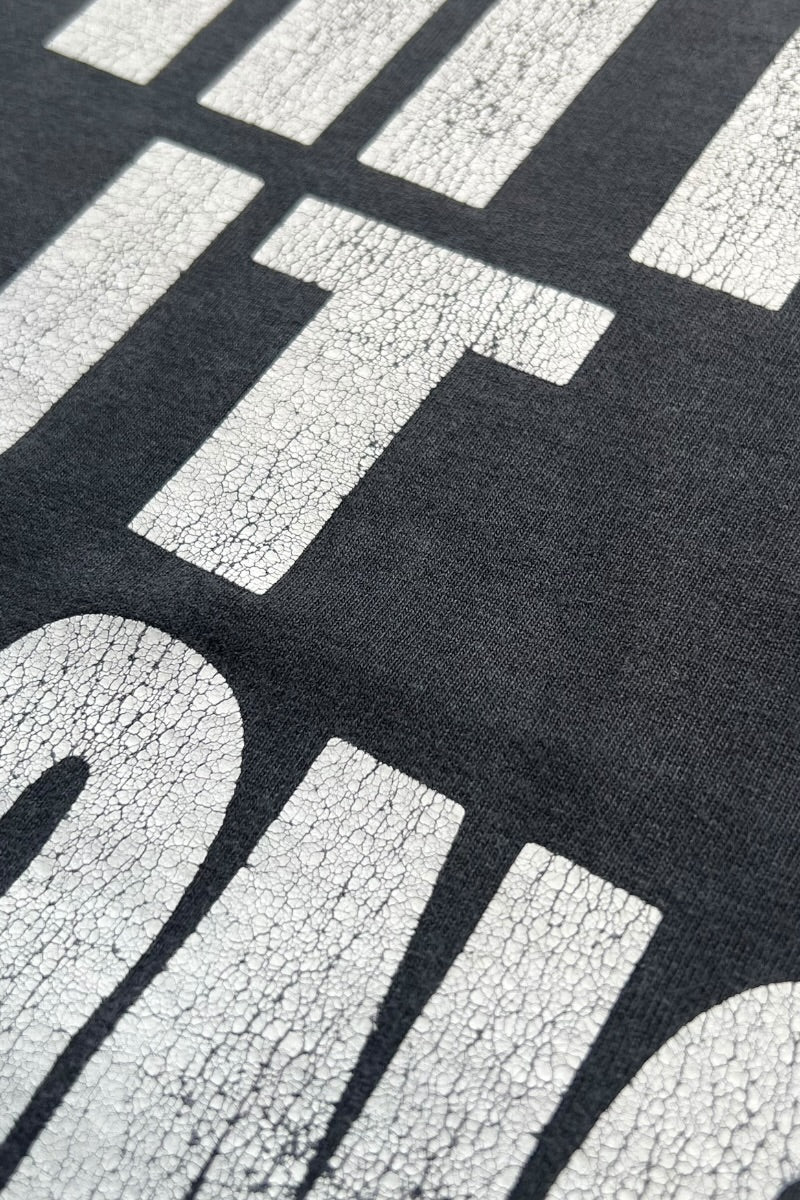 MADE IN USA 02'S HIT IT STRONG HIT IT FAST MESSAGE T-SHIRT / BLACK [사이즈: M USED]