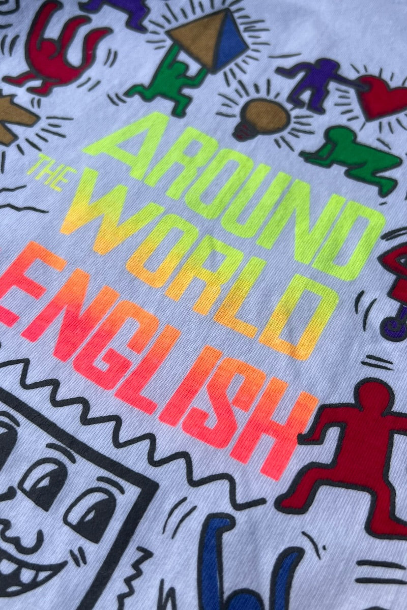 90'S KEITH HARING AROUND THE WORLD T-SHIRT / WHITE [사이즈: M USED]