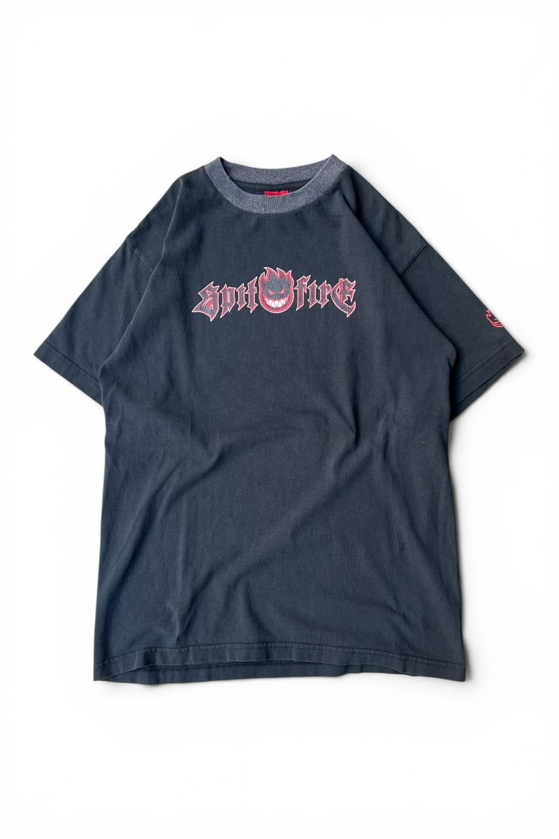 MADE IN USA 90년대 로고 링거 티셔츠 / BLACK [사이즈: M 중고]