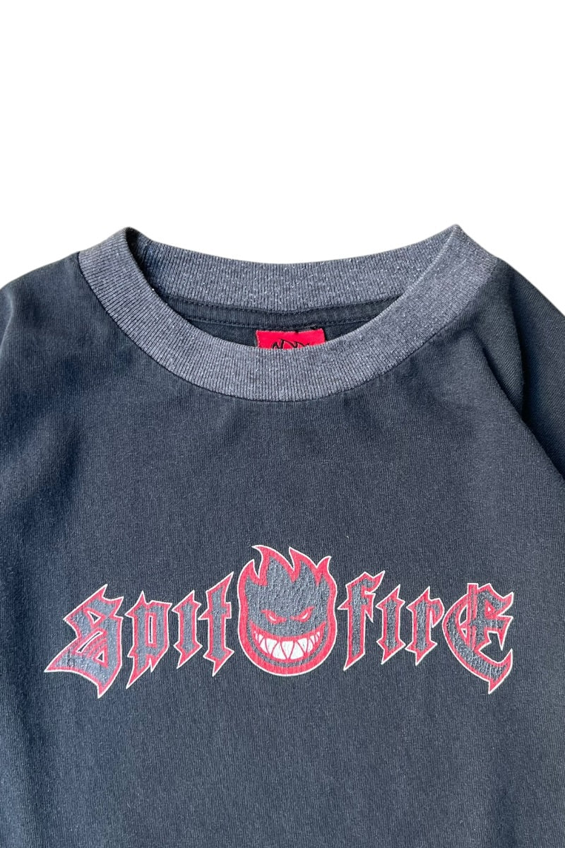 MADE IN USA 90년대 로고 링거 티셔츠 / BLACK [사이즈: M 중고]
