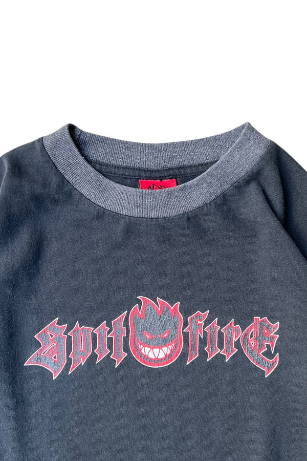 MADE IN USA 90년대 로고 링거 티셔츠 / BLACK [사이즈: M 중고]