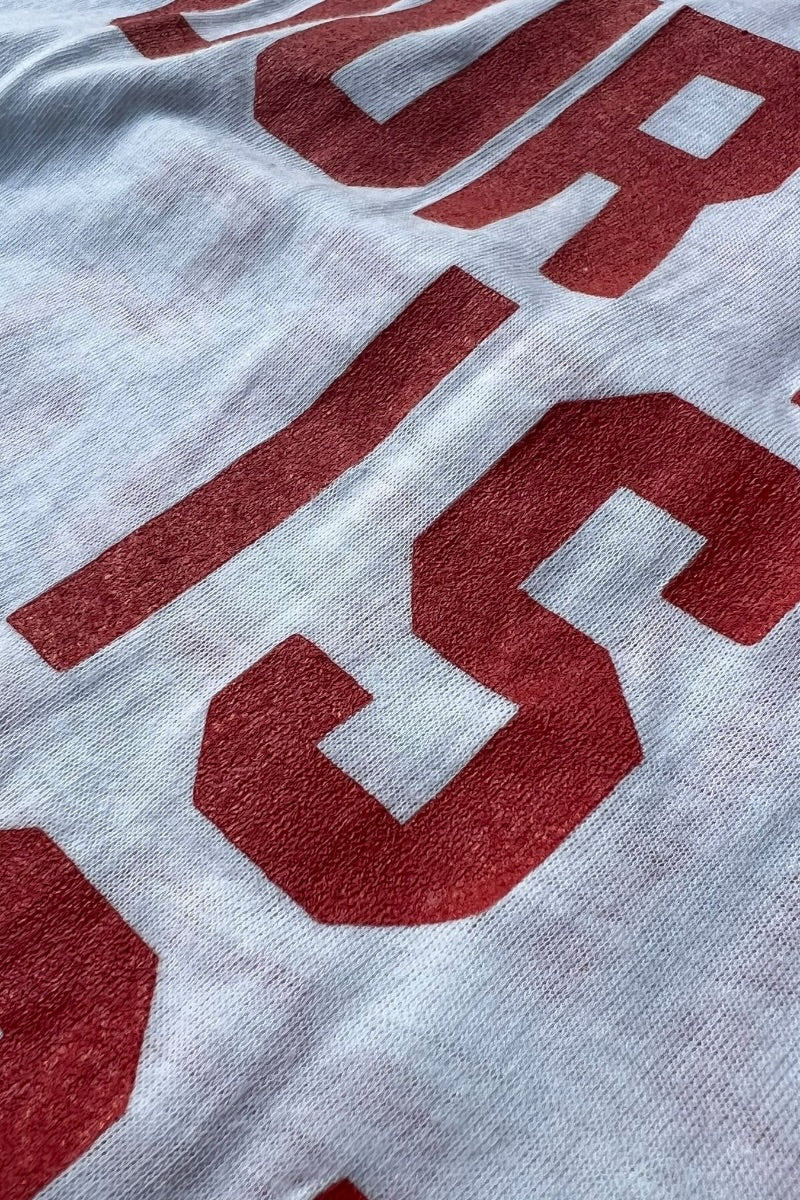 MADE IN USA 80년대 링거 메시지 티셔츠 / 화이트 [사이즈: XL USED]