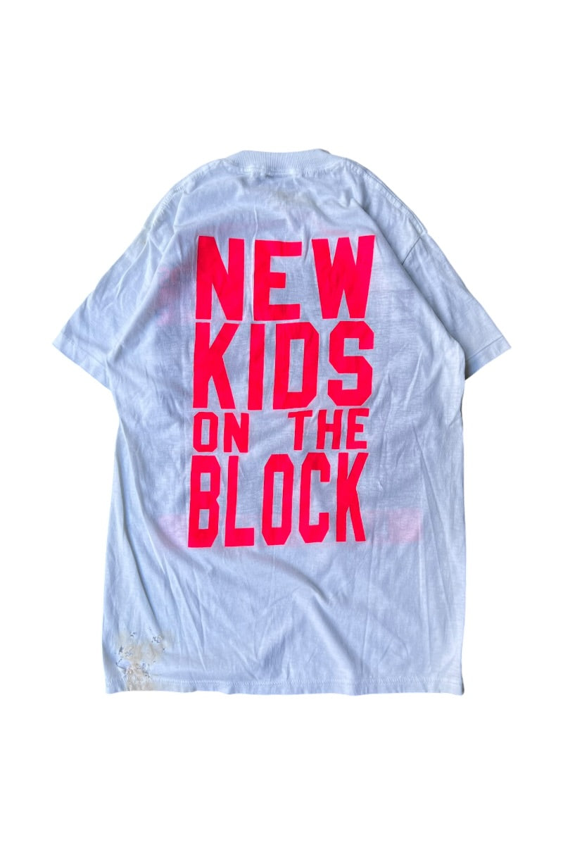 80-90'S NEW KIDS ON THE BLOCK MUSIC T-SHIRT / WHITE [SIZE: M USED]