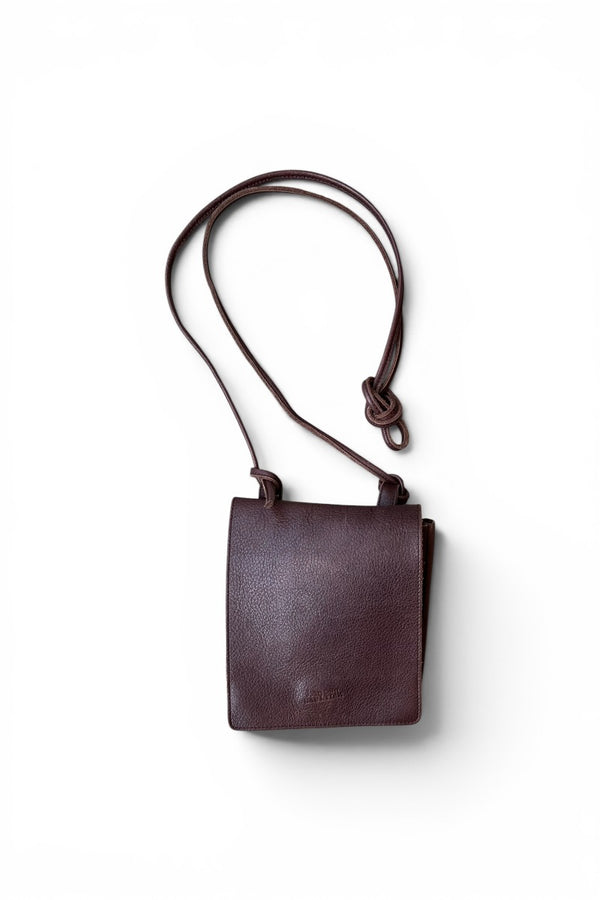 SMALL LEATHER SHOULDER BAG / BROWN [사이즈: ONE SIZE USED]