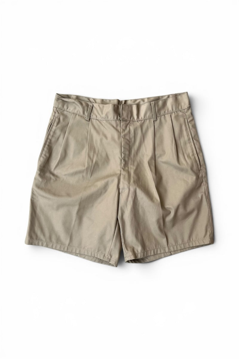 MADE IN GERMANY 83'S TUCK CHINO SHORT PANT / BEIGE [SIZE: L USED]