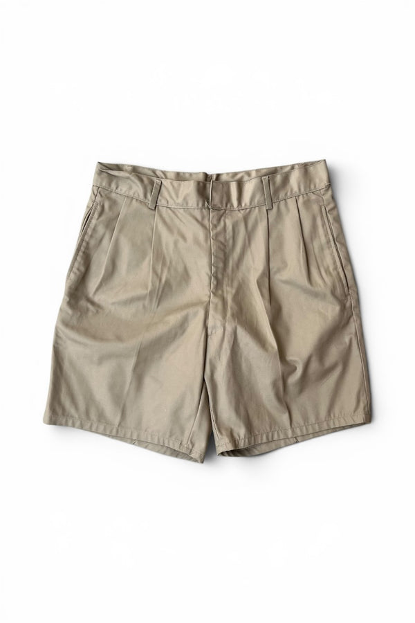 MADE IN GERMANY 83'S TUCK CHINO SHORT PANT / BEIGE [SIZE: L USED]
