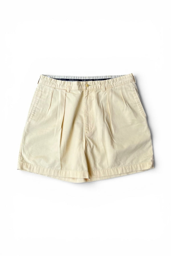 MADE IN USA 90'S TUCK CHINO SHORTS / YELLOW [SIZE: 36 USED]