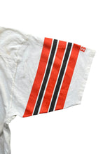 画像をギャラリービューアに読み込む, MADE IN USA 90'S V-NECK FOOTBALL T-SHIRT / WHITE [SIZE: L USED]
