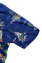 画像をギャラリービューアに読み込む, 90'S S/S CALDWELL HAWAIIAN SHIRT / NAVY [SIZE: M USED]
