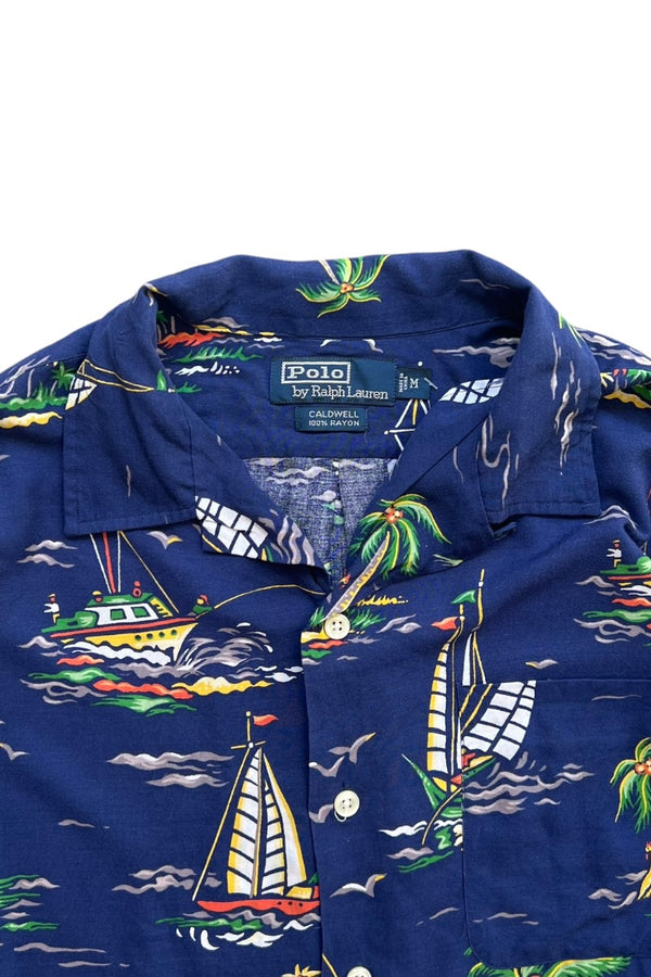 90'S S/S CALDWELL 하와이안 셔츠 / 네이비 [SIZE: M USED]