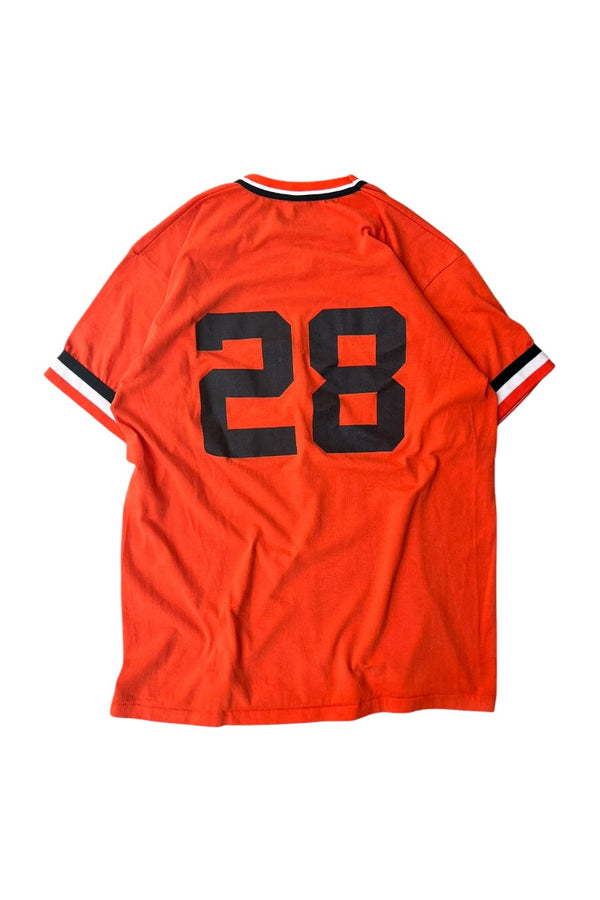 MADE IN USA 70-80년대 V넥 티셔츠 / 오렌지 [사이즈: L USED]