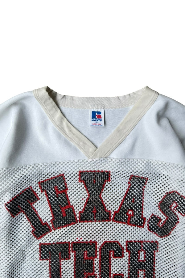 MADE IN USA 90년대 V넥 메시 게임 셔츠 / 화이트 [사이즈: XL USED]