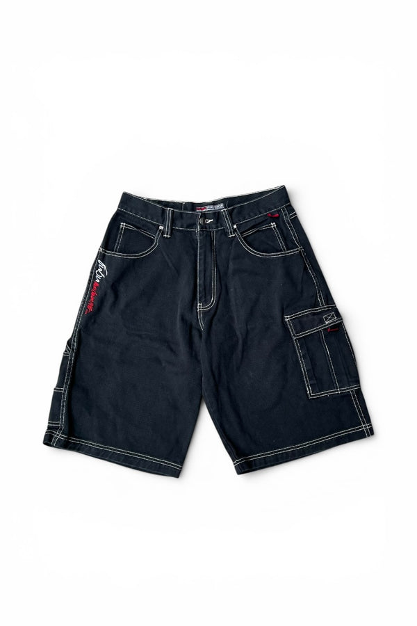 Y2K EARLY 00'S CARGO SHORT PANTS / BLACK [SIZE: 32 USED]