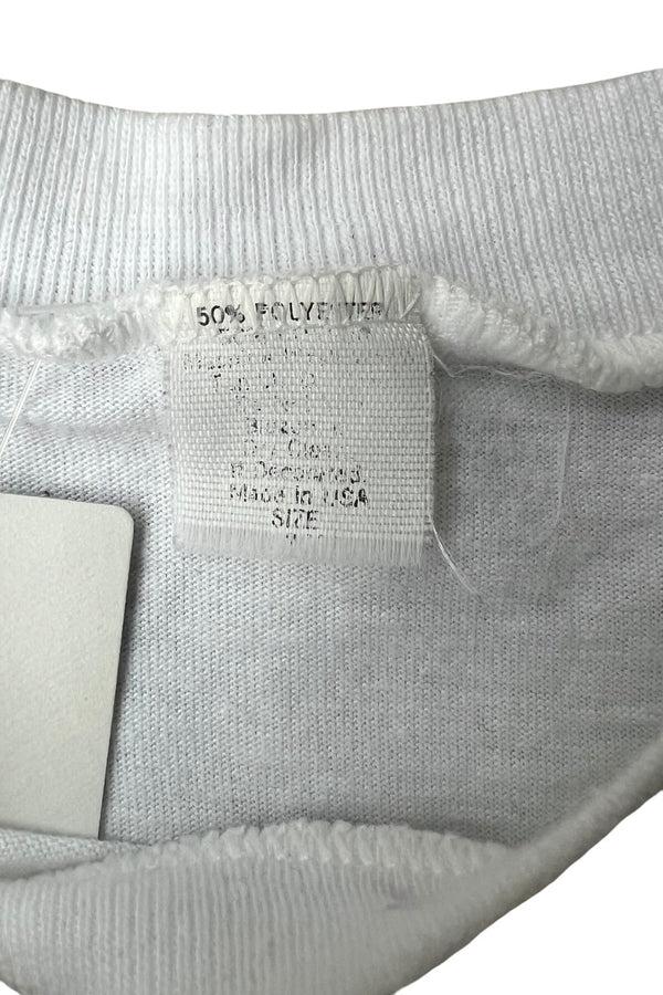 MADE IN USA 80년대 셀프 커스텀 할리 데이비슨 메시지 티셔츠 / 화이트 [사이즈: M USED]