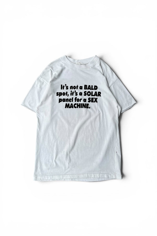 MADE IN USA 80'S SELF CUSTOM HARLEY-DAVIDSON MESSAGE T-SHIRT / WHITE [SIZE: M USED]