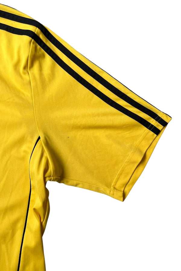 90'S V-NECK FOOTBALL GAME SHIRT / YELLOW [SIZE: L USED]
