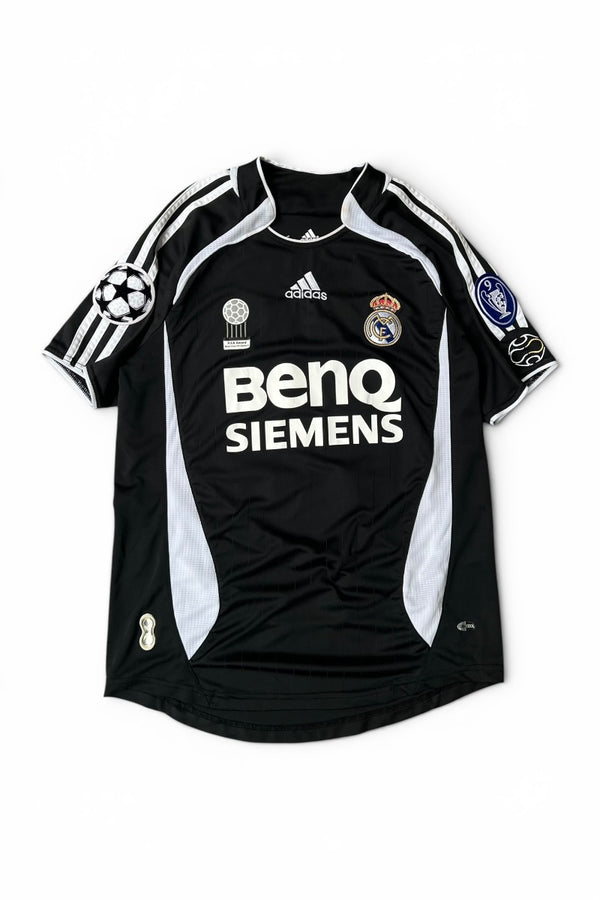 06-07'S REAL MADRID 23 BECKHAM FOOTBALL GAME SHIRT / BLACK [SIZE: S USED]