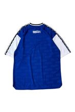 画像をギャラリービューアに読み込む, 90'S SLEEVE LOGO V-NECK T-SHIRT / BLUE [SIZE: L USED]
