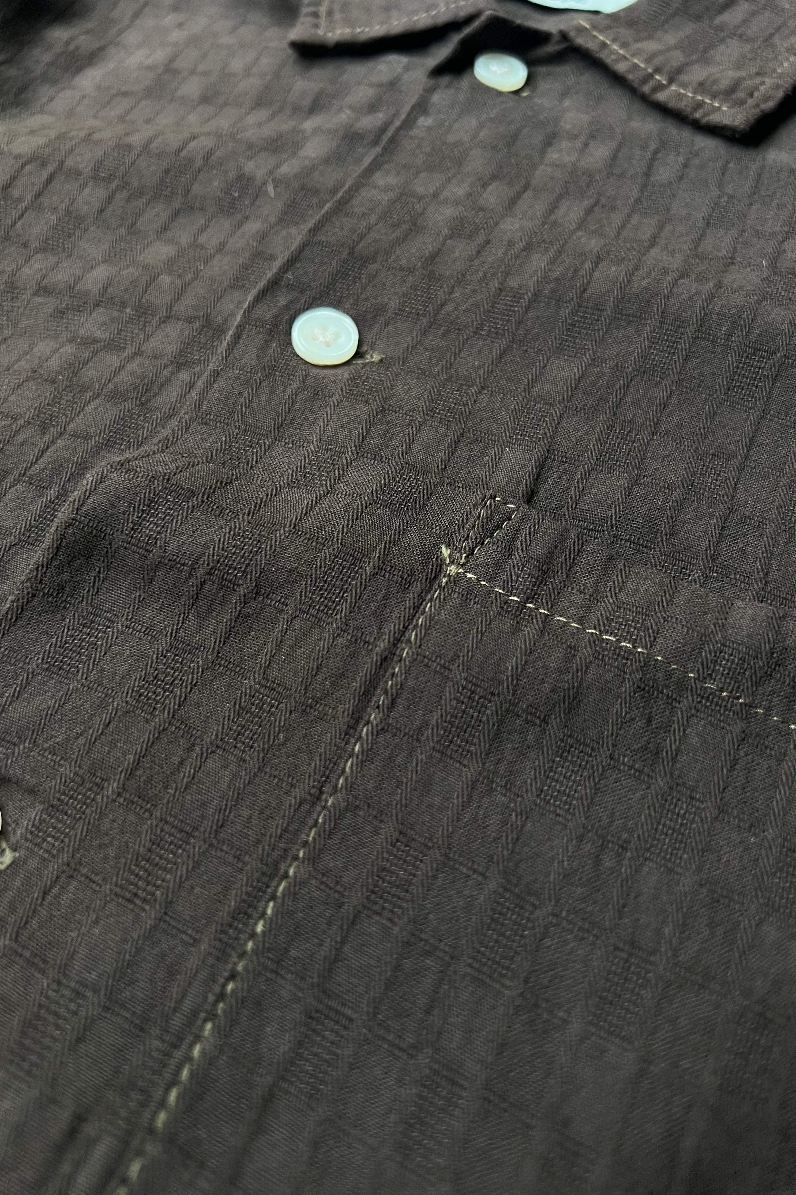 MADE IN USA S/S SHIRT / BROWN [사이즈: XS 중고]