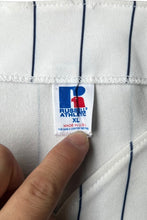 画像をギャラリービューアに読み込む, MADE IN USA 90'S NY YANKEES BASEBALL SHIRT / STRIPE [SIZE: XL USED]
