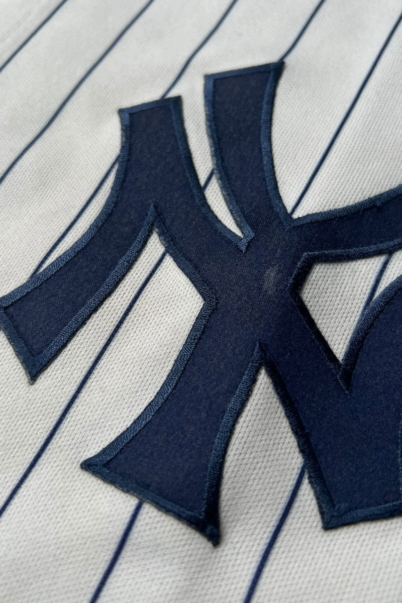 MADE IN USA 90년대 NY YANKEES 베이스볼 셔츠 / 스트라이프 [사이즈: XL USED]