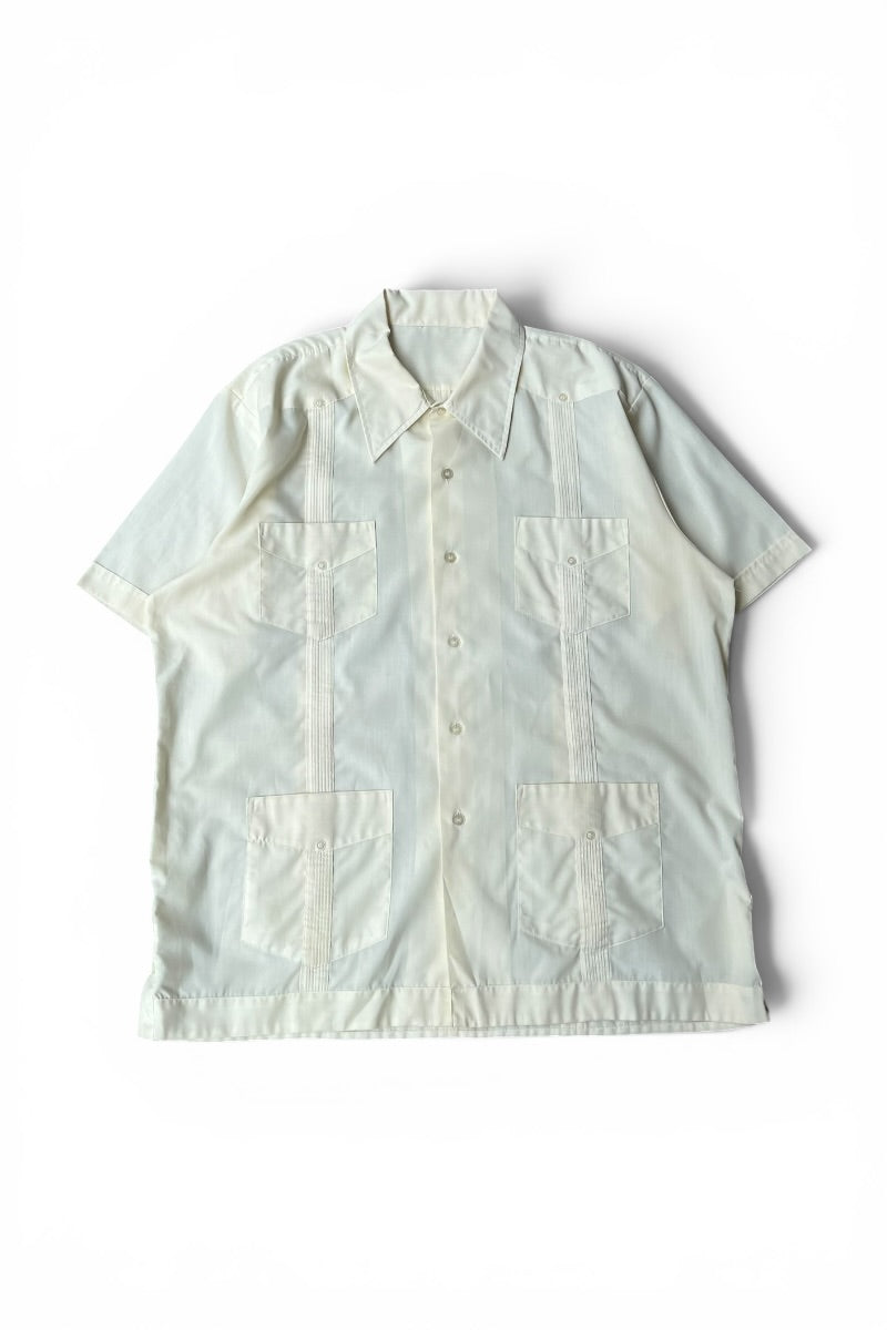 70년대 S/S 쿠바 셔츠 / 화이트 [사이즈: L USED]