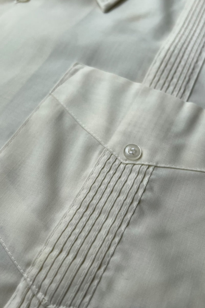 70년대 S/S 쿠바 셔츠 / 화이트 [사이즈: L USED]