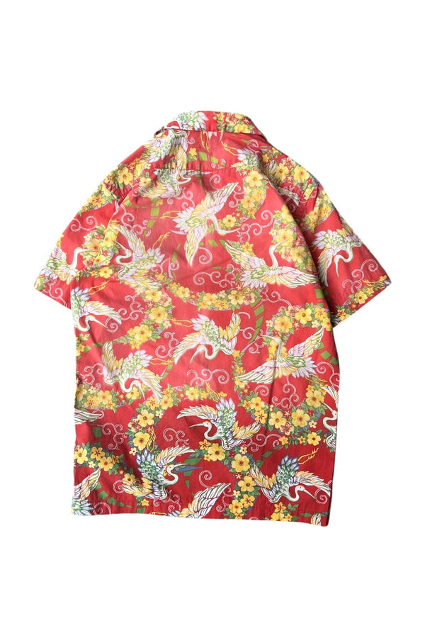 90'S S/S 오픈 칼라 트로피컬 패턴 셔츠 / 핑크 [SIZE: S USED]