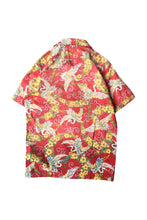 画像をギャラリービューアに読み込む, 90'S S/S OPEN COLLAR TROPICAL PATTERN SHIRT / PINK [SIZE: S USED]
