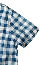 画像をギャラリービューアに読み込む, 90'S S/S OPEN COLLAR CHECK SHIRT / NAVY [SIZE: XL USED]
