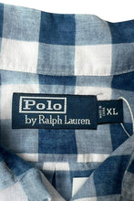 画像をギャラリービューアに読み込む, 90'S S/S OPEN COLLAR CHECK SHIRT / NAVY [SIZE: XL USED]
