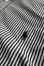 画像をギャラリービューアに読み込む, 90'S S/S BD STRIPE SHIRT / GRAY [SIZE: L USED]
