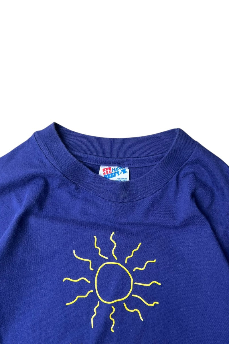 MADE IN USA 90'S MESSAGE T-SHIRT / NAVY [SIZE: L USED]