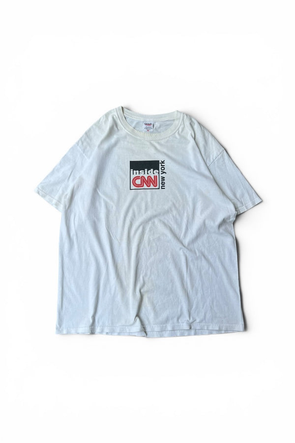 MADE IN USA Y2K EARLY 00'S CNN ADVERTISING T-SHIRT / WHITE [사이즈: XL USED]