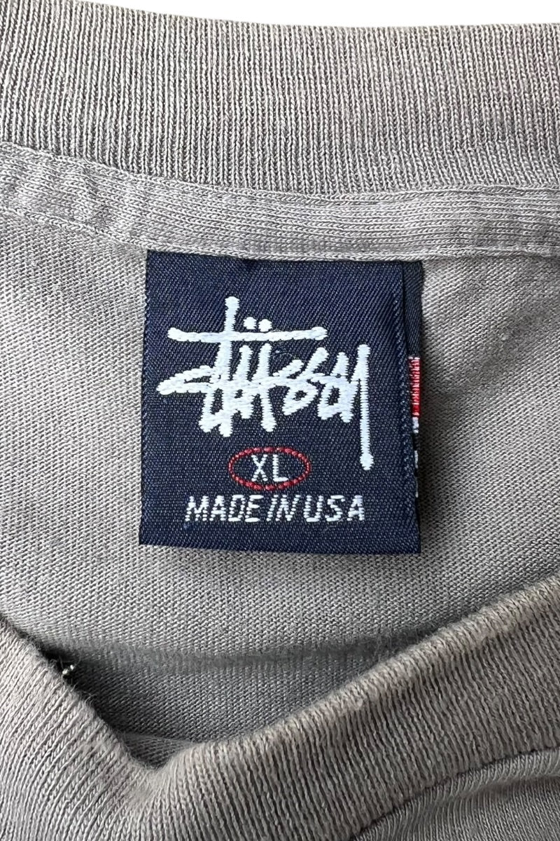 MADE IN USA 90'S OUTLINE LOGO SKATE BOADING T-SHIRT / GRAY [SIZE: XL USED]