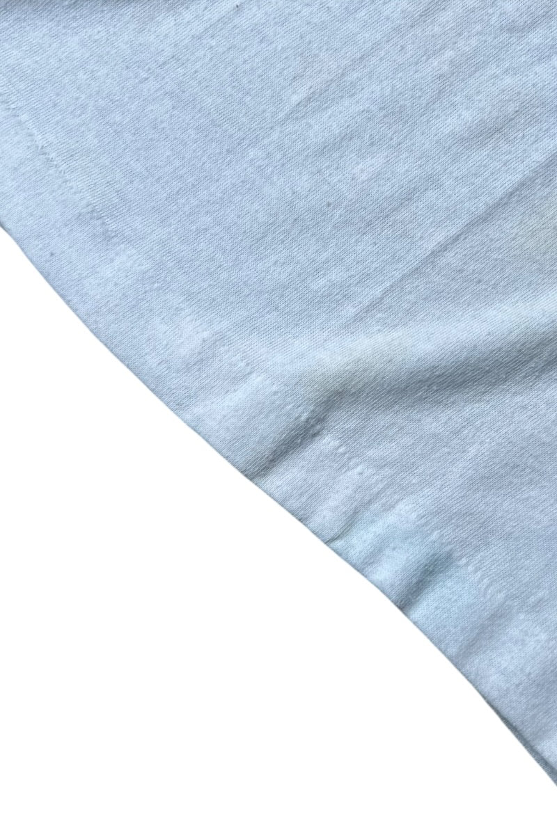 MADE IN USA 90'S BILL WOODS ADVERTISING RINGER T-SHIRT / WHITE [SIZE: L USED]