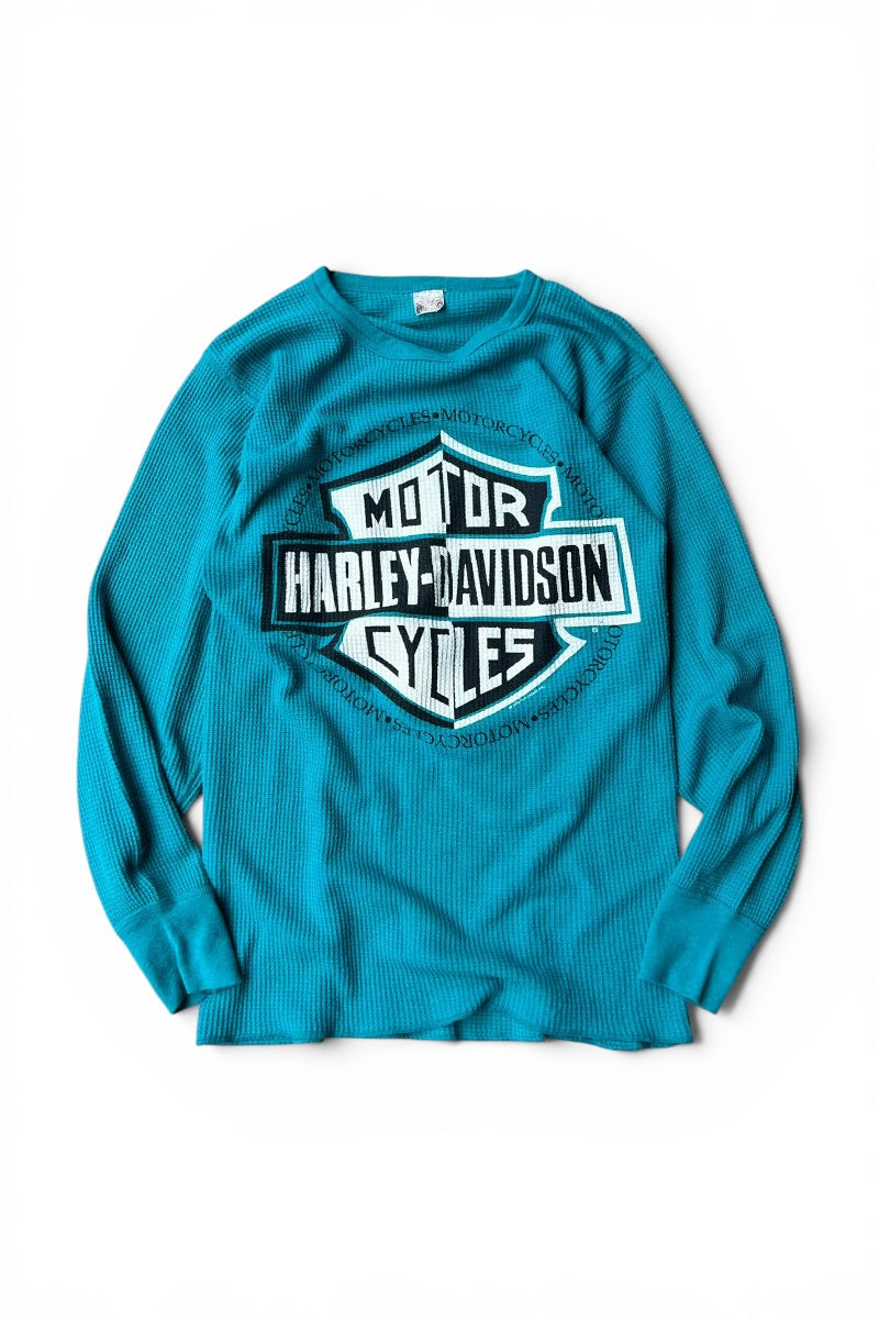 MADE IN USA 92'S L/S 써멀 티셔츠 / 블루 [사이즈: XL USED]