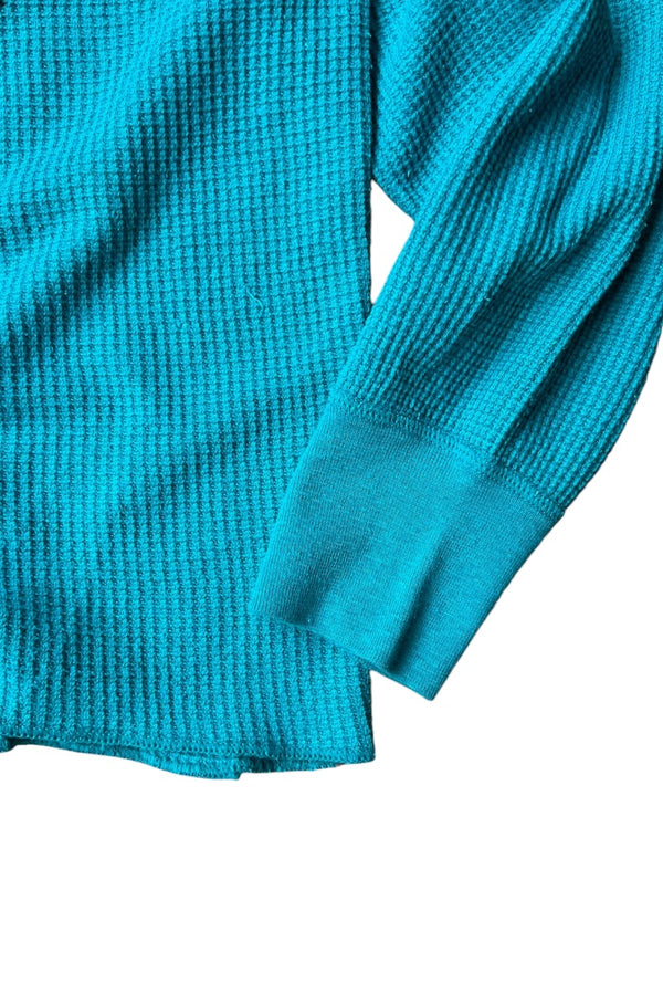 MADE IN USA 92'S L/S THERMAL T-SHIRT / BLUE [SIZE: XL USED]