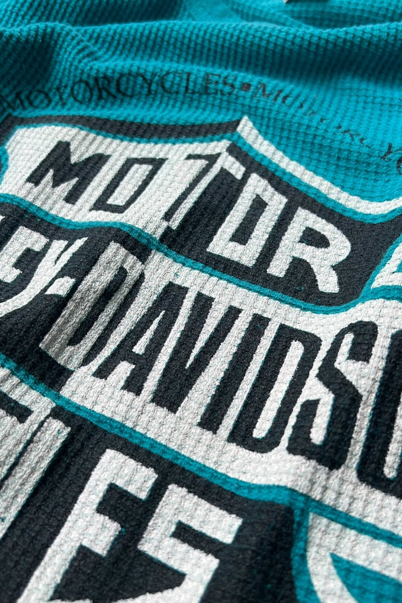 MADE IN USA 92'S L/S 써멀 티셔츠 / 블루 [사이즈: XL USED]