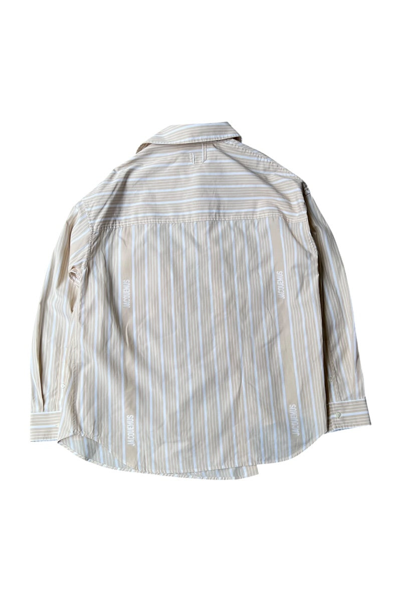 MADE IN BULGARIA LE PAYSAN L/S STRIPE SHIRT / BEIGE [SIZE: 46 USED]