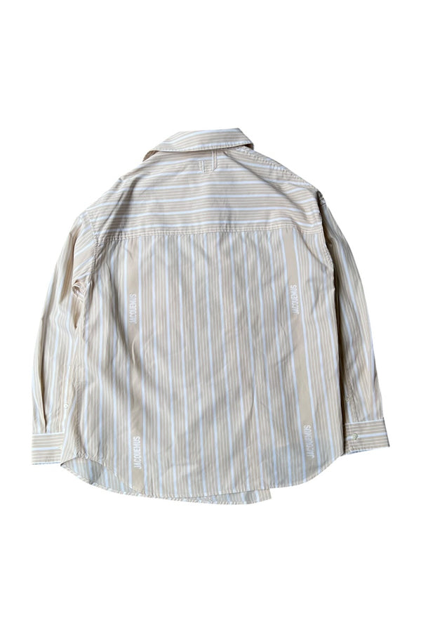 MADE IN BULGARIA LE PAYSAN L/S STRIPE SHIRT / BEIGE [SIZE: 46 USED]
