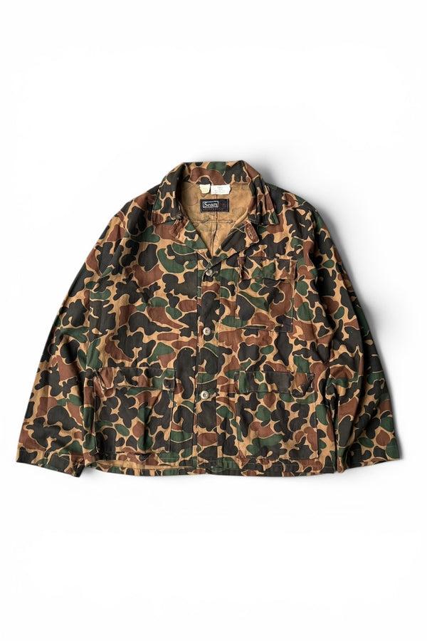 MADE IN USA 70'S CAMO HUNTING SHIRT JACKET / CAMO [SIZE: L USED]