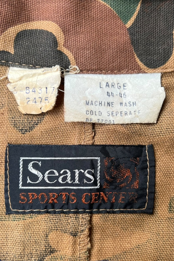 MADE IN USA 70'S CAMO HUNTING SHIRT JACKET / CAMO [SIZE: L USED]