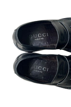 画像をギャラリービューアに読み込む, MADE IN ITALY SQUARE LEATHER LOAFERS / BLACK [SIZE: US7.5 (26cm相当) USED]
