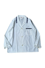画像をギャラリービューアに読み込む, 70'S L/S STRIPE PAJAMA SET UP / WHITE [SIZE: SHIRTS L PANTS L DEADSTOCK/NOS]
