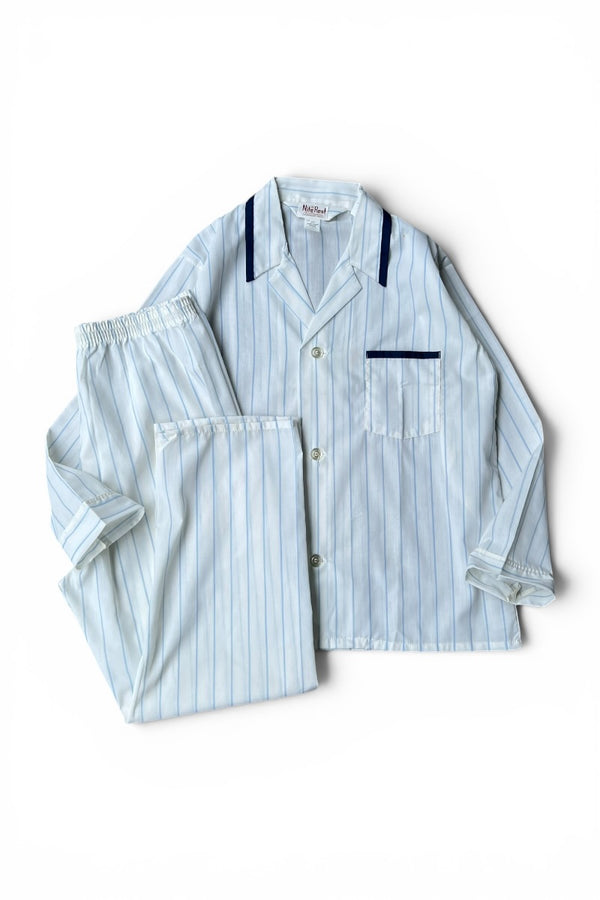 70년대 L/S 스트라이프 파자마 세트 / 화이트 [사이즈: 셔츠 L 팬츠 L 데드스톡/NOS]
